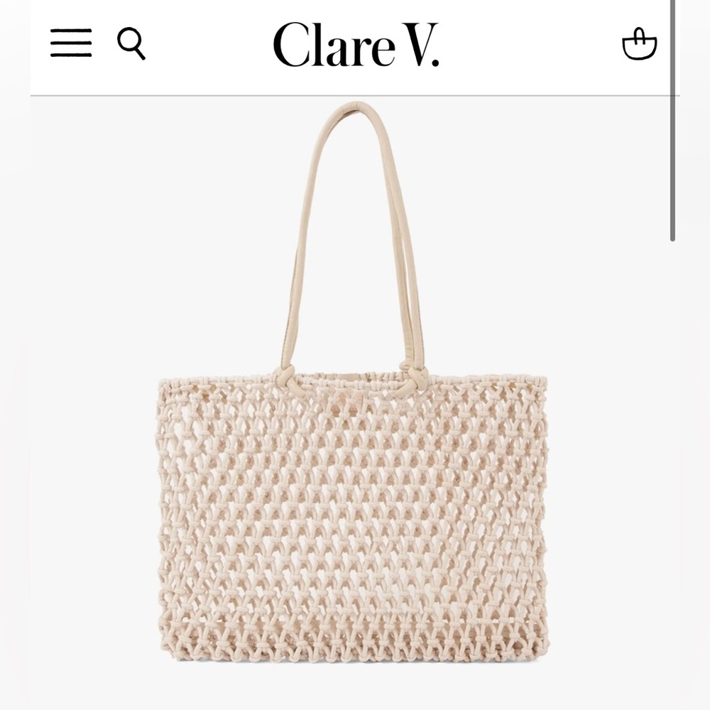 CLARE V. SANDY beach Tote in Natural color